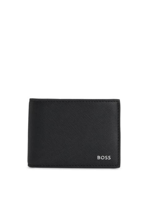 BOSS STRUCTURED BILLFOLD WALLET WITH LOGO TRIM