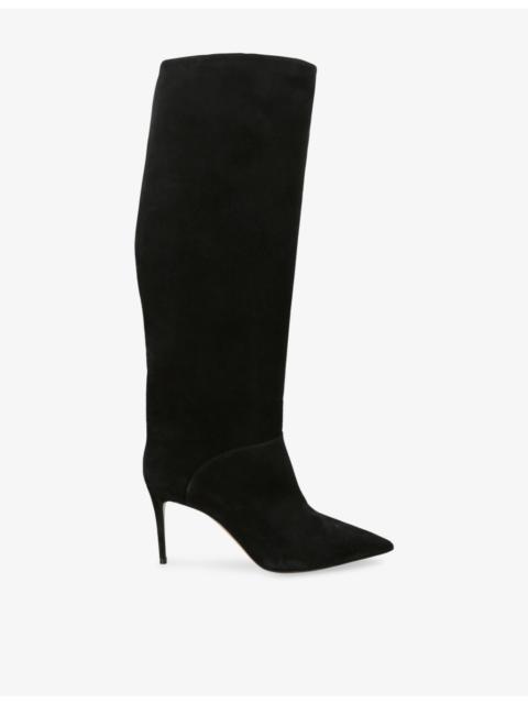 CASADEI Julia Renna Suede Knee-High Boots