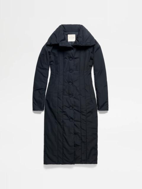 Tod's QUILTED COAT - BLACK