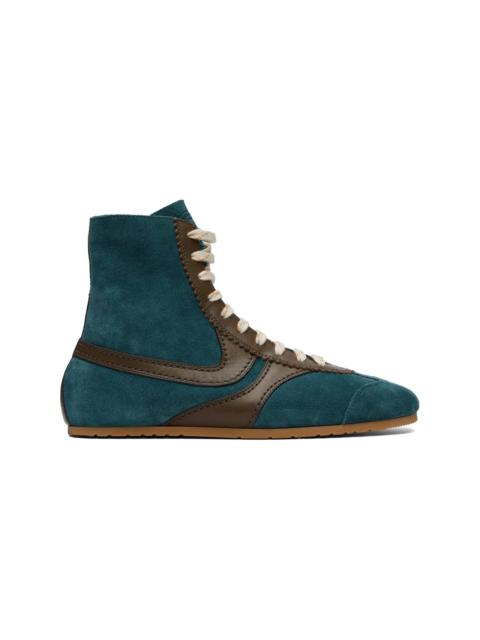 Dries Van Noten Blue & Khaki Suede Sneakers