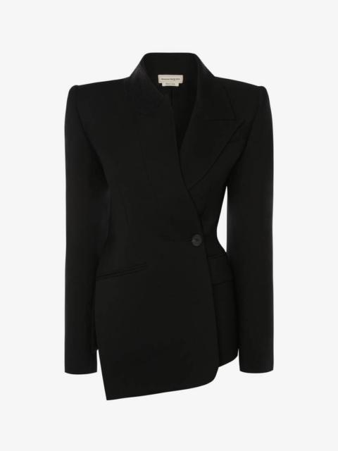 Women's Twisted Spliced Jacket in Black