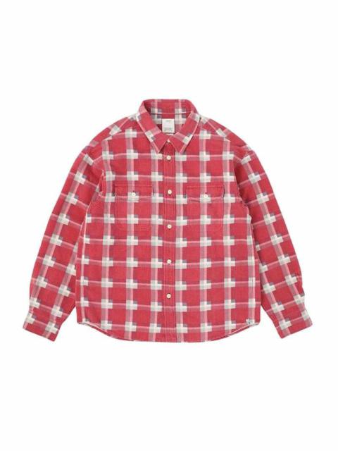 visvim PIONEER KHADI CHECK L/S RED