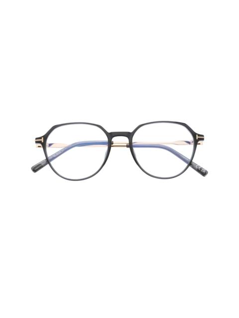 T-logo round-frame glasses