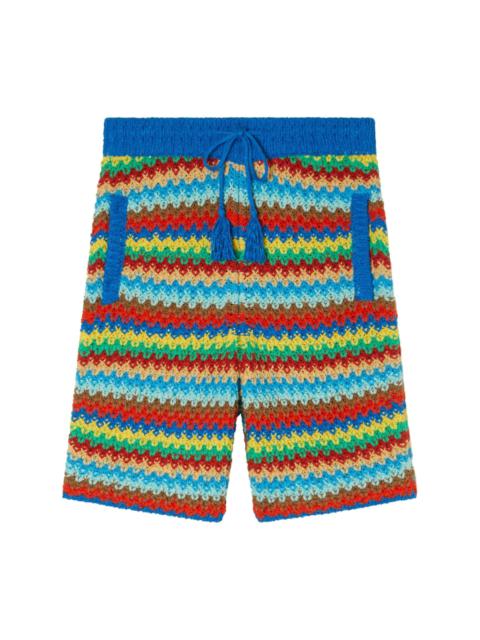 Alanui Over The Rainbow crochet-knit shorts