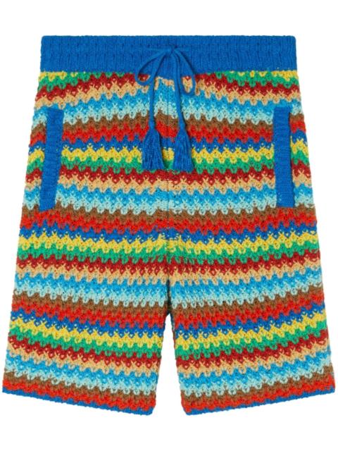 Alanui Over The Rainbow crochet-knit shorts