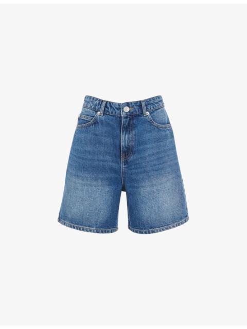 WHISTLES Regular-fit high-rise denim shorts