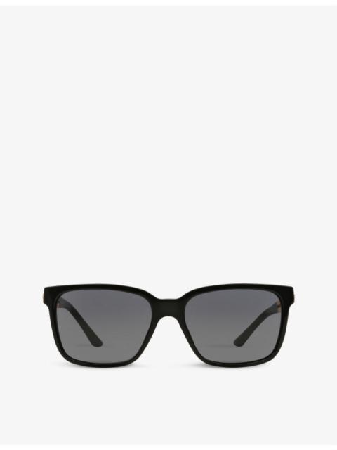 VERSACE VE4307 rectangular-frame acetate and metal sunglasses