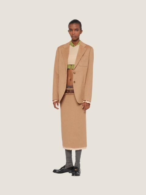 Miu Miu Camel-hair pencil skirt