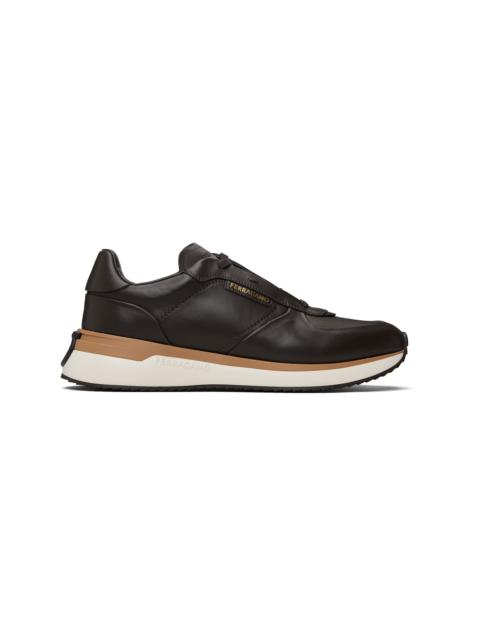 FERRAGAMO Brown Low Cut Sneakers