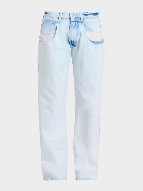 MM6 Maison Margiela Bleached Denim Wide-Leg Jeans