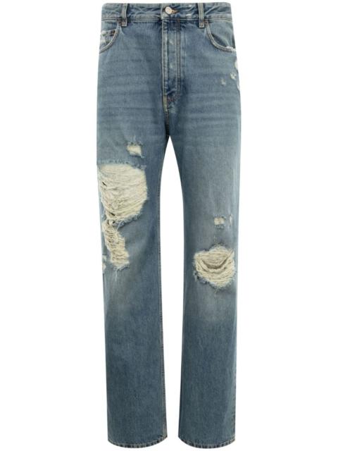 Men's Destroyed Normal Pants in Blue
