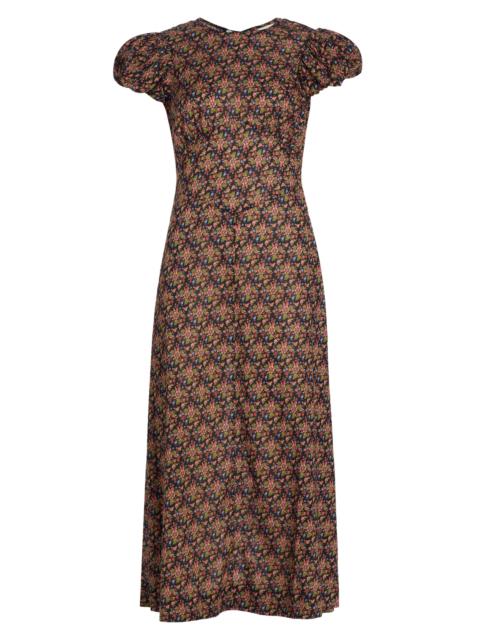 DÔEN Women's Rhodia A-Line Midi-Dress - Black Forest Floral