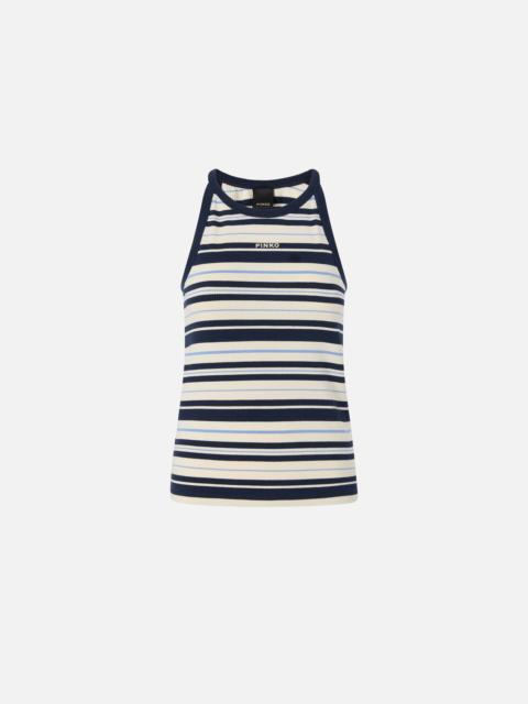 PINKO RIBBED VEST TOP WITH PINKO LOGO