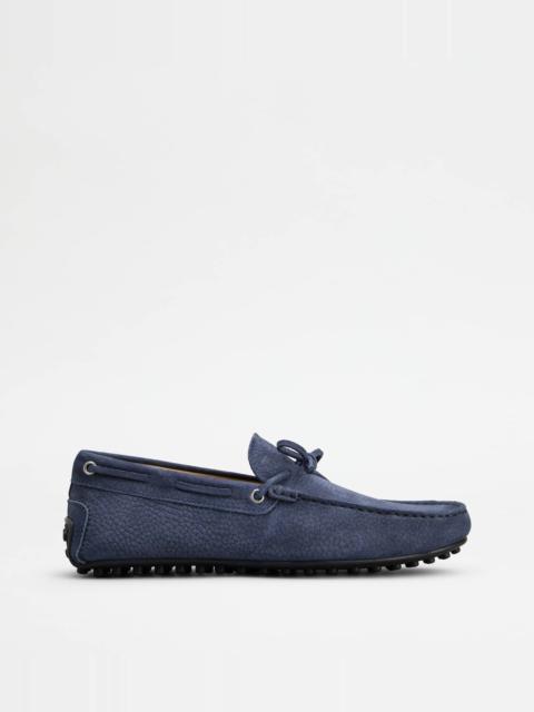 CITY GOMMINO DRIVING SHOES IN NUBUCK - BLUE