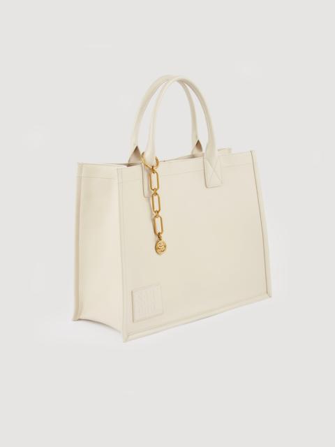 Sandro Leather tote bag with chain jewellery
