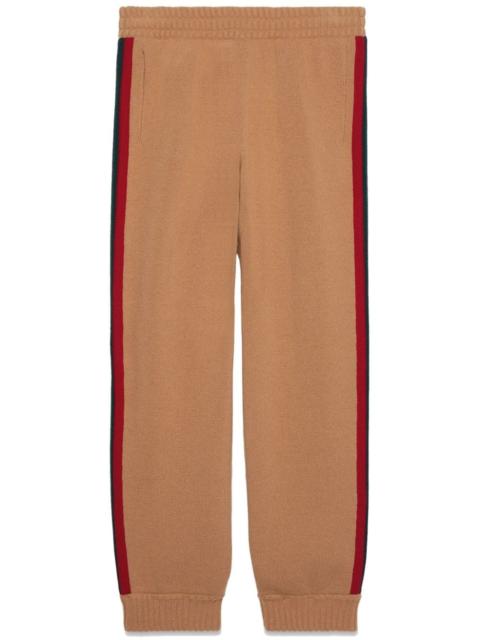 GUCCI Web-stripe wool track pants