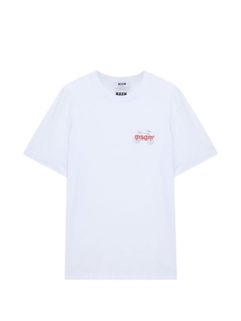 MSGM logo-embroidered T-shirt