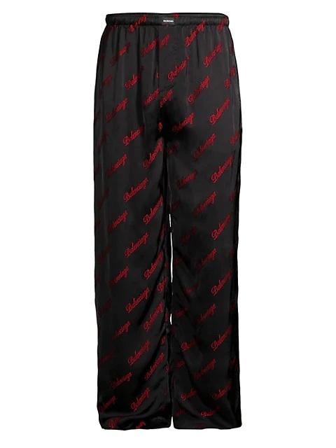 BALENCIAGA logo-print relaxed trousers