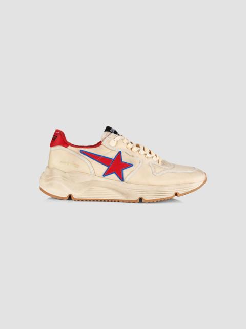 Golden Goose Men's Running Sole Nylon Sneakers - Beige Red