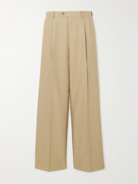 GUCCI Pleated Wool-jacquard Pants