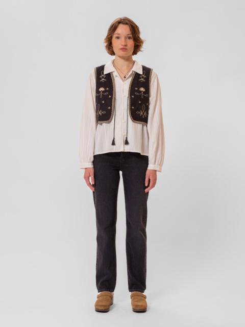 Nudie Jeans Vera Embroidered Vest Black