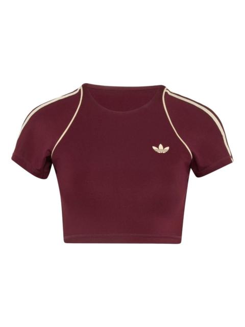 adidas (WMNS) adidas Sport Superstar Bra T-Shirt Asia Sizing 'Maroon' KW3561