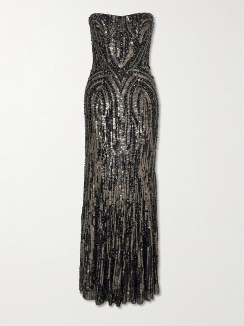 JENNY PACKHAM Euphoria Strapless Embellished Tulle Gown