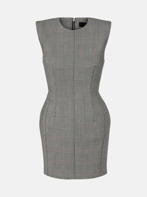 MUGLER Prince of Wales check wool-blend minidress