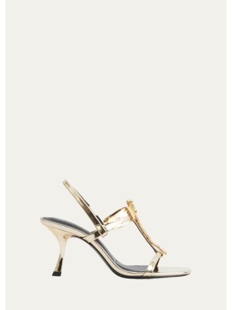 SIMKHAI 75mm Lula Dragonfly Metallic Leather Sandals