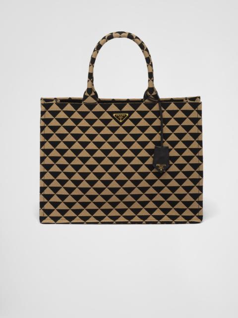 Prada Prada Symbole embroidered fabric tote bag