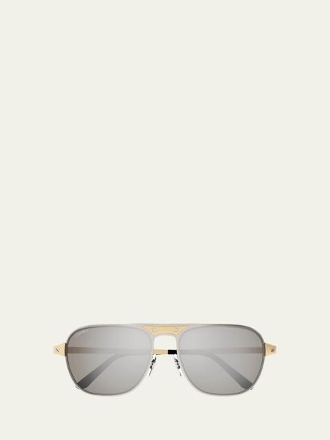 Cartier Men's CT0532SM Metal Aviator Sunglasses
