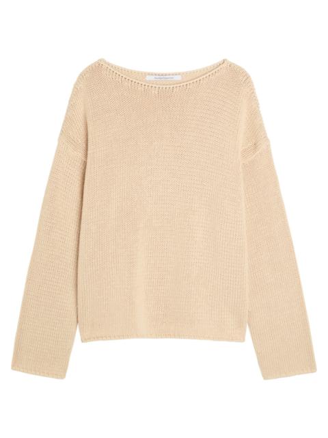 Another Tomorrow Another Tomorrow Draped Ribbed Cotton-knit Jumper