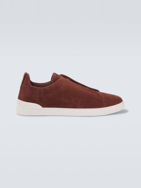 ZEGNA Triple Stitch slip-on suede sneakers