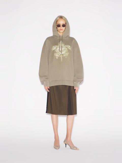 THE TATTOO SAFE SEX KHAKI HOODED SWEATSHIRT