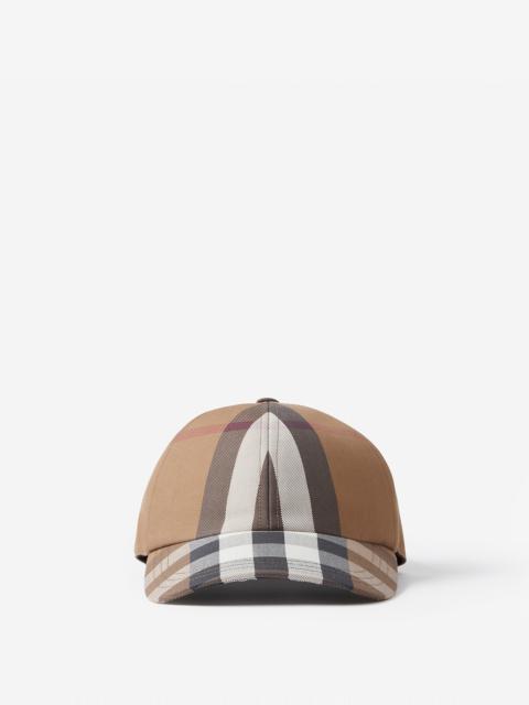 Burberry Embroidered Logo Check Cotton Baseball Cap