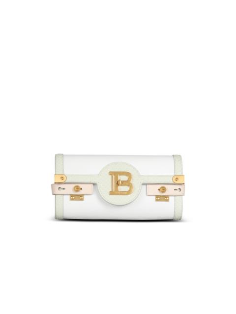 Balmain B-Buzz 23 clutch bag in smooth leather and python leather