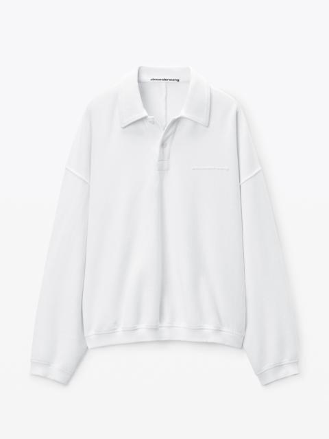 Alexander Wang puffed logo oversized polo top in cotton