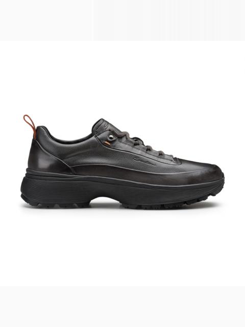 Santoni Men's grey leather Easy Bounce Mountain sneaker
