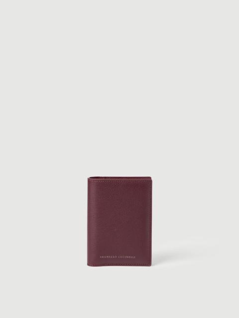 Brunello Cucinelli Grained leather passport holder