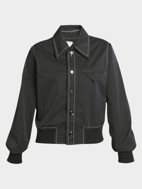 Bottega Veneta Tech Nylon Bomber Shirt