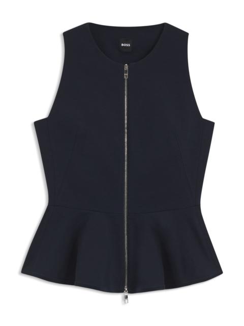 BOSS SLIM-FIT VEST WITH PEPLUM HEM