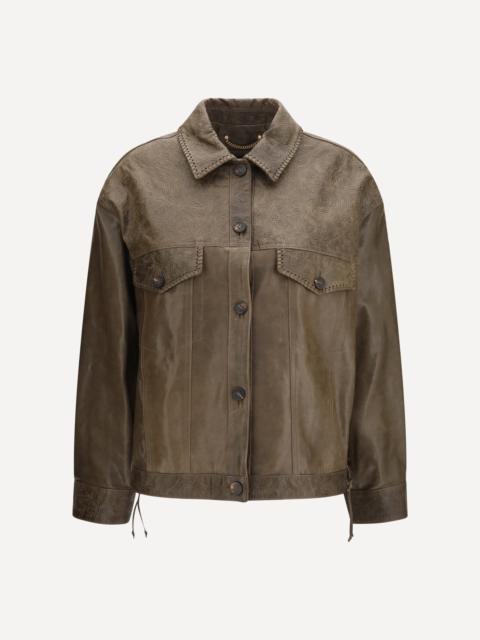 Golden Goose Babete leather Jacket with embossed details