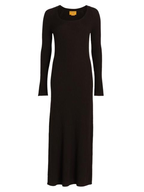 GUEST IN RESIDENCE Women's Ribbed Cashmere Maxi Dress - Burnt Cocoa