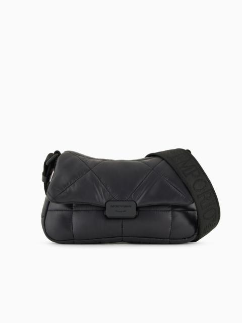 EMPORIO ARMANI Baguette shoulder bag in quilted nylon