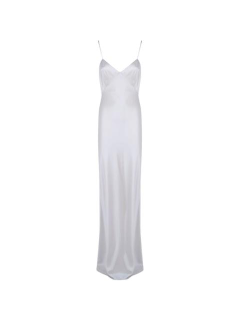 Max Mara satin-finish spaghetti-strap maxi dress