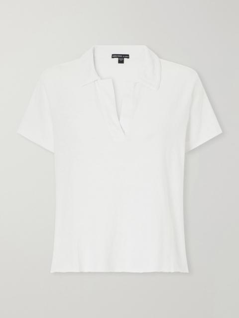 JAMES PERSE Cotton-piqué polo shirt White