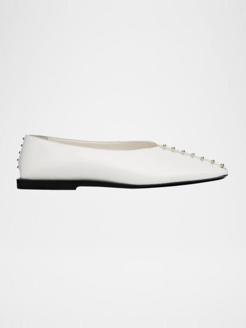Jil Sander Studded Leather Ballerina Flats