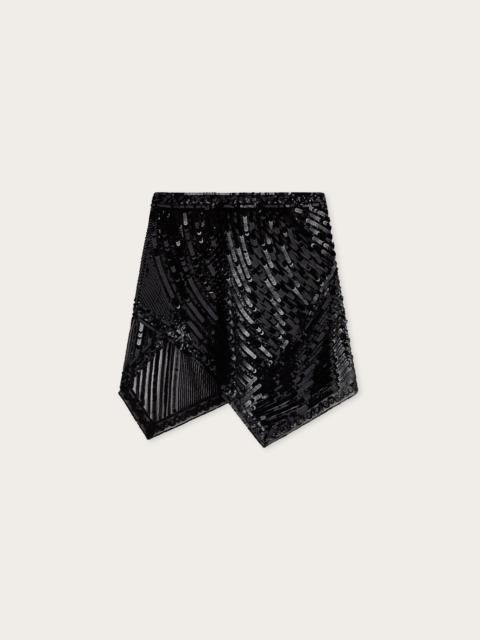 PUCCI EMBROIDERED TULLE SCARF SKIRT