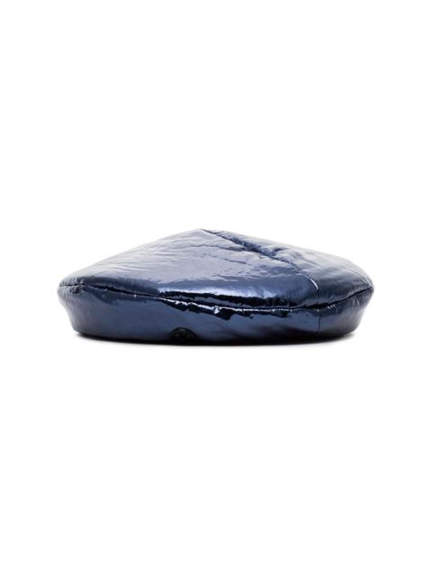 MAISON MICHEL metallic blue New Billy varnished leather hat