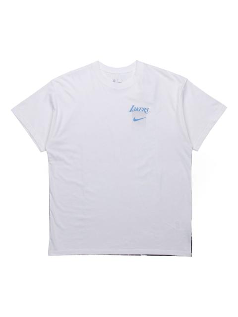 Nike Nike Los Angeles Lakers Back Printing Sports Short Sleeve White CT9386-100